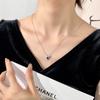 S925 Silver Cat Pendant Necklace Natural Crystal Choker Chain for Women