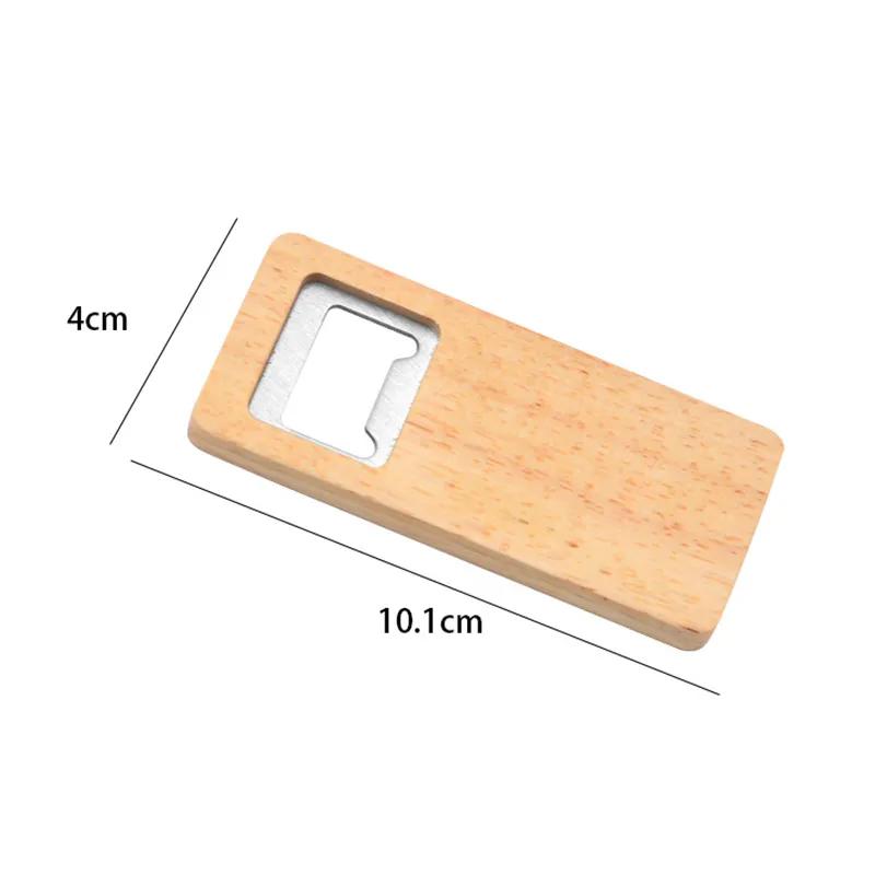 Bottle Wooden Beer Opener Portable Simple Flat Corcrew Bar Household Kitchen Tool CM
