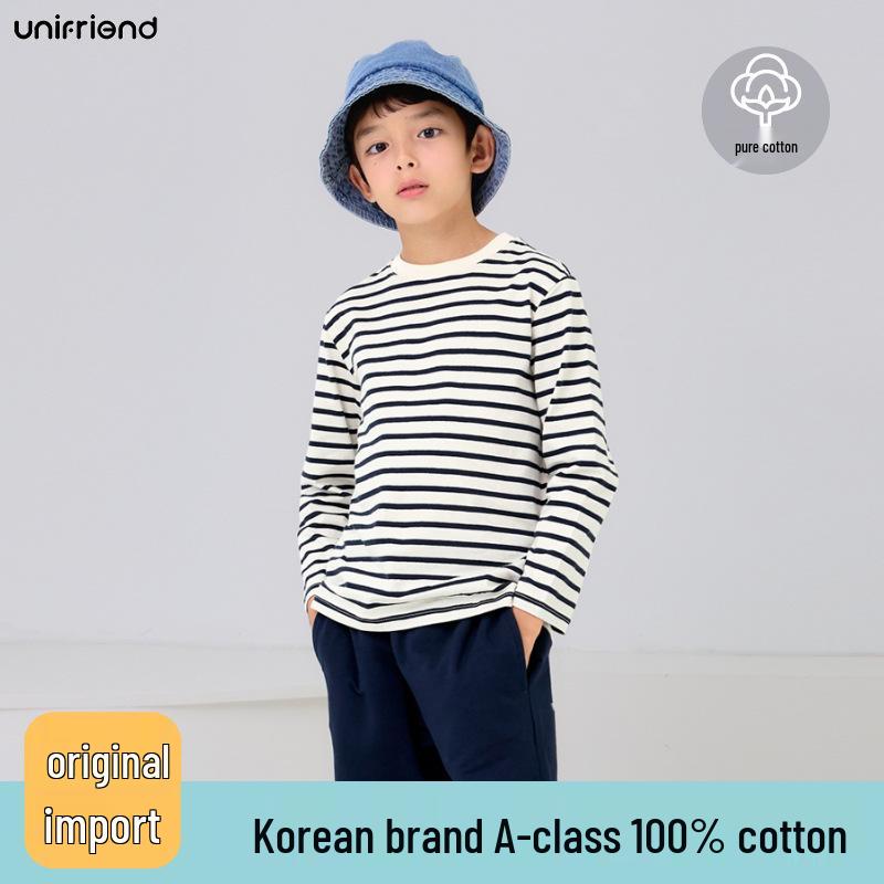 Unifriend24 Gestreiftes Kinder-T-Shirt im koreanischen Stil - Vielseitig & Locker geschnitten