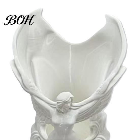 Angel Fairy Figurine Pen Holder, 3D Printed Cosmetic Organizer, Cute Makeup Brush Holder Cup for Vanity Desk, Dried Flower Vase, Gift Women Desktop
