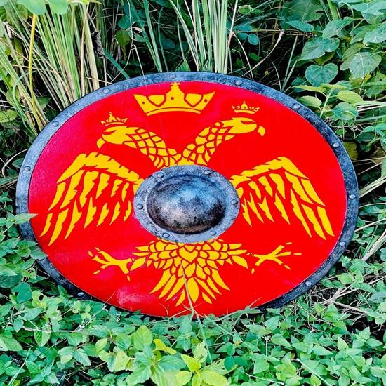 

45,72 см Средневековый щит варяжского викинга с орлом, Подарок, Готовый к бою щит викинга, Круглый щит викинга, Подарок викинга для мужчин, женщин