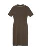 Yale Slit Neck Half Sleeve Knit Dress_Brown