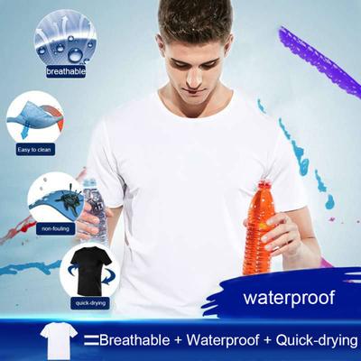 Anti-schmutziges, wasserdichtes, einfarbiges Herren-T-Shirt, weiches, kurzärmliges, schnell trocknendes Oberteil