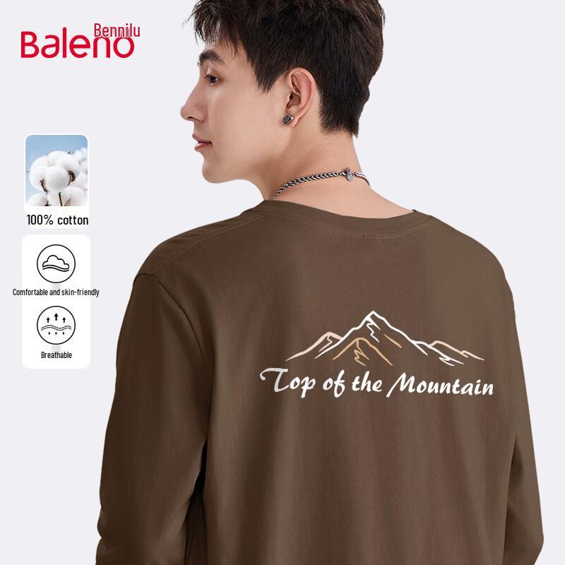 Baleno Men s JPB Line Mountain Print Pure Cotton Long Sleeve T-shirt L
