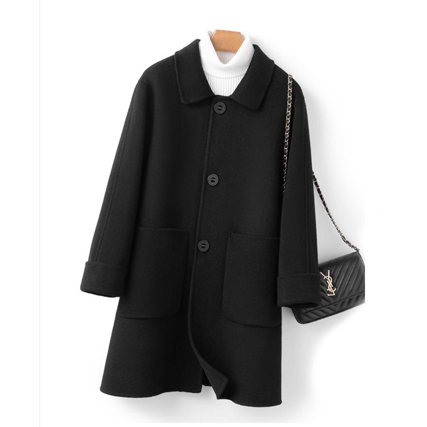 Double-sided wool coat women's medium and long autumn and winter new slim-fit wool coat