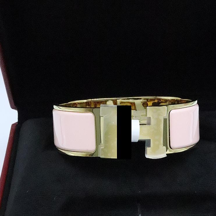 

Гарячий Браслет з Пряжкою у Формі Літери H Емальований Парний Браслет Модний та Універсальний Gold 19 #