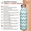 Pure Copper Water Bottle 1 Litre Alkaline and Anti Oxidant 100% Leak Proof, Office ,Modern Tamba Bottle(Chevron, Teal Blue)