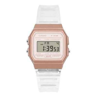 Unisex Digital Square Vintage Retro Transparent Urethane Watch F 91ws 7a3