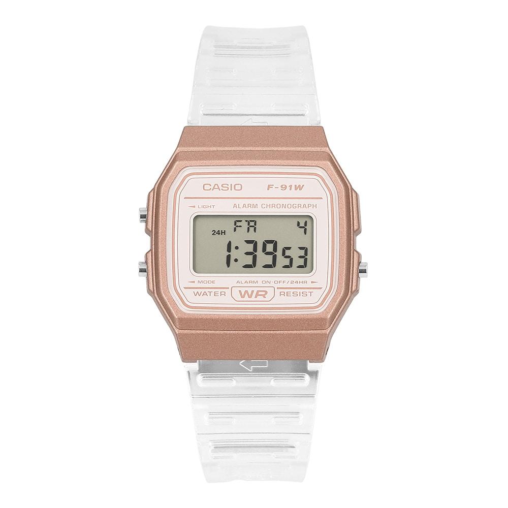 Casio Unisex Digital Square Vintage Retro Transparent Urethane Watch F 91ws 7a3 F-91WS-7A3DF