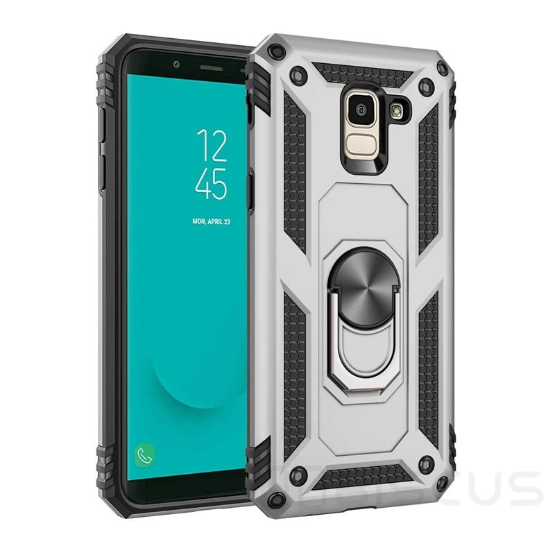 Armor Case For Samsung Galaxy J4 J6 Plus 2018 J5 J7 2017 Shockproof Finger Ring Car Cover