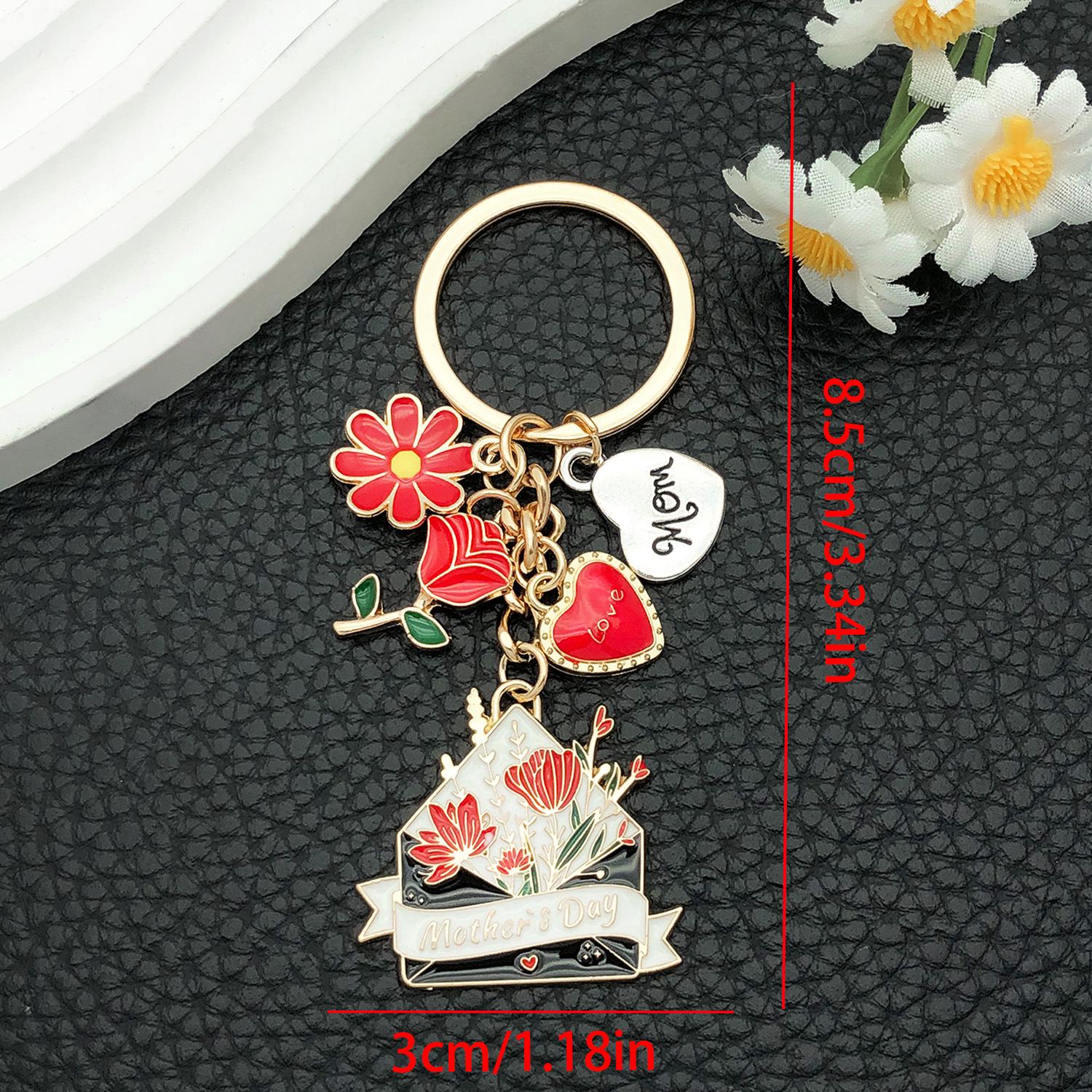 Drip Oil Rose Heart Keychain - Mother s Day Creative Festival Ornament
