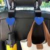 Pack of 2, heart-shaped design car seat back multi-functional hook, creative headrest car hook, hidden small hook