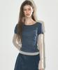 NICK&NICOLE Contrast Layered Top_Navy