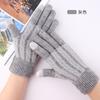 Women's Knitted Gloves Winter Warm Fleece Thickened Jacquard Split Finger Wool Touch Screen Gloves