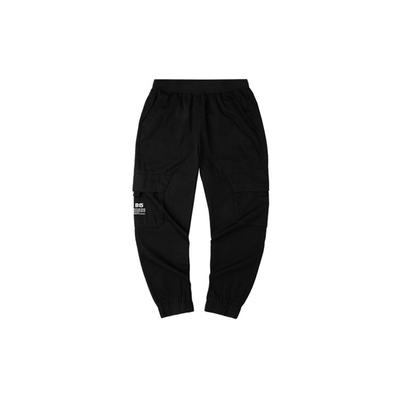 Li Ning Badfive Série Basketball Pantalon de Sport Décontracté Tissé Fuselé Homme Bas Standard-Noir AKXQ195-1