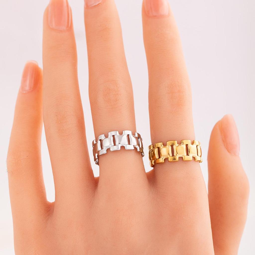 18K Gold Vacuum Electroplated Titanium Steel Openable Watch Band Ring