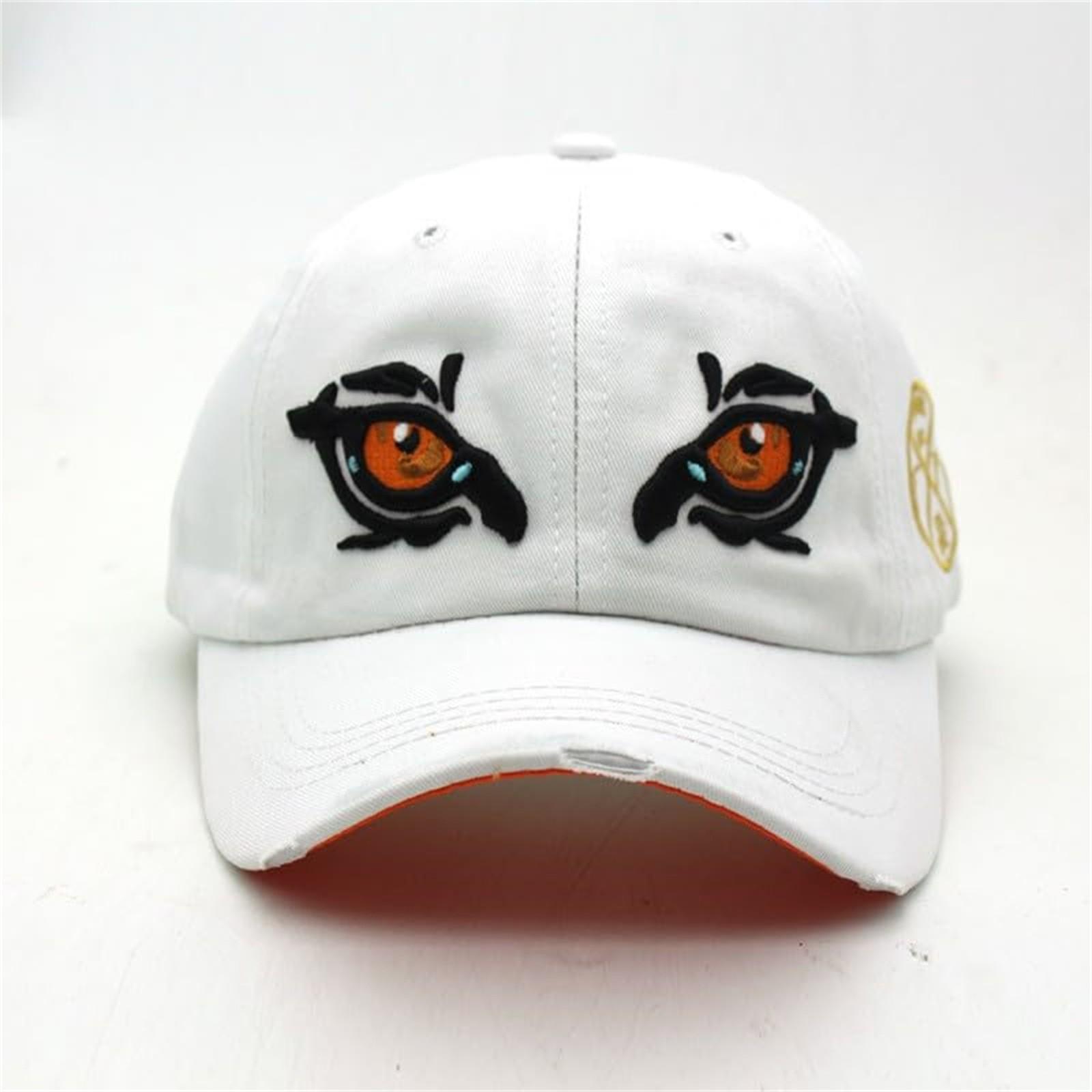 

Мужская Женская Вышитая Потертая Регулируемая Солнцезащитная Шляпа Хлопок Забавные Шляпы One Size белый