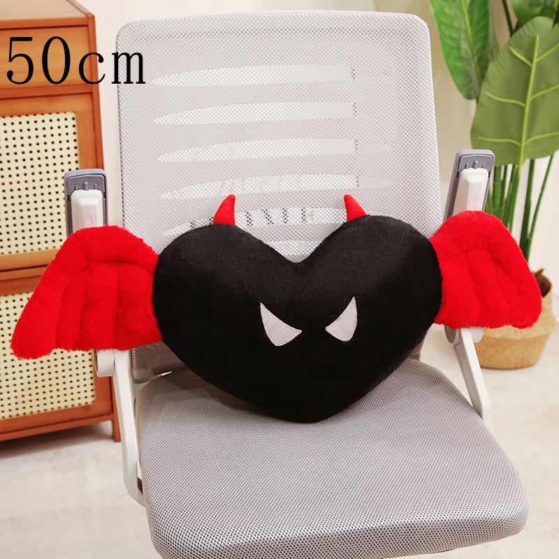 

Lovely Plush Angel Heart Pillow Toy For Girlfriend Kids Festival Gift Soft Plush Stuffed Red Love Demon Heart Shape Pillow Toys