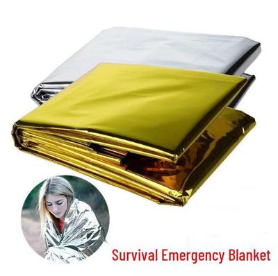 Portable Outdoor Silver PET Emergency Survival Blanket.