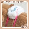 Dolphin Puff Ring Plush Toy Dark Brown Plush Doll Simulation Animal with Bad Hands, Backpack, Tail Can Shake