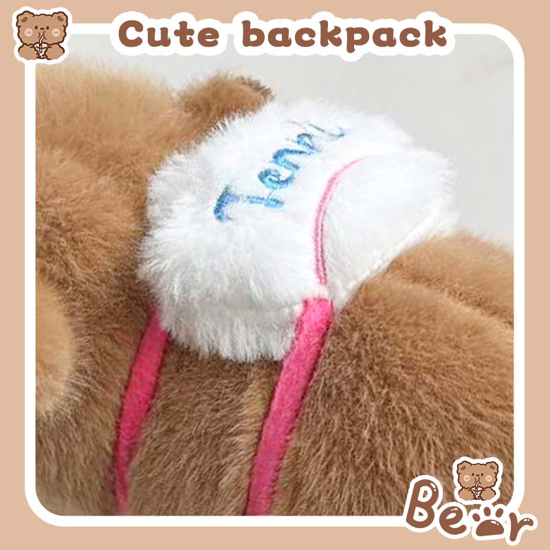 Dolphin Puff Ring Plush Toy Dark Brown Plush Doll Simulation Animal with Bad Hands, Backpack, Tail Can Shake
