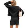 Women's Solid Color Woolen Button Cardigan Dress Two-piece Set