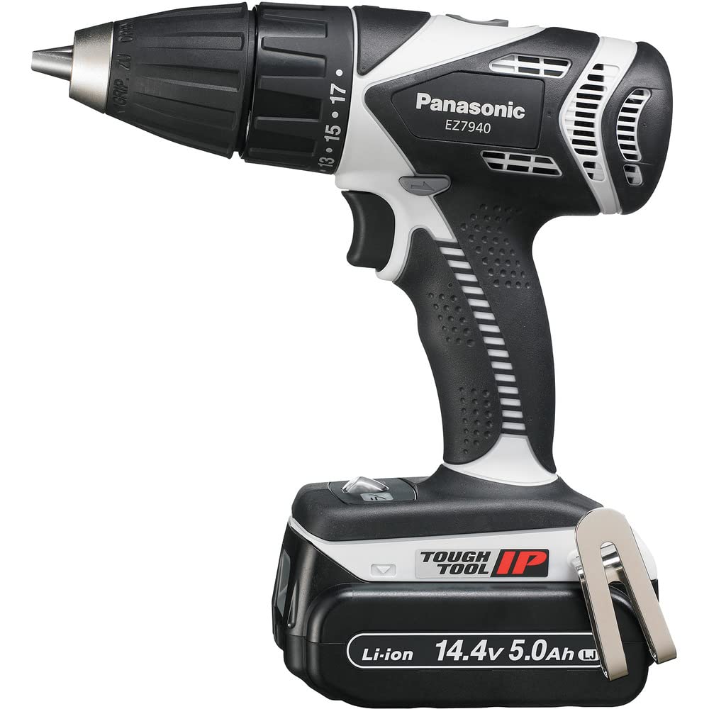 Panasonic Cordless Vibration Drill Driver EZ7940 Compact and Includes Two Battery and with Vibration (14.4V), Lightweight, High-Capacity 5.0Ah Packs,
