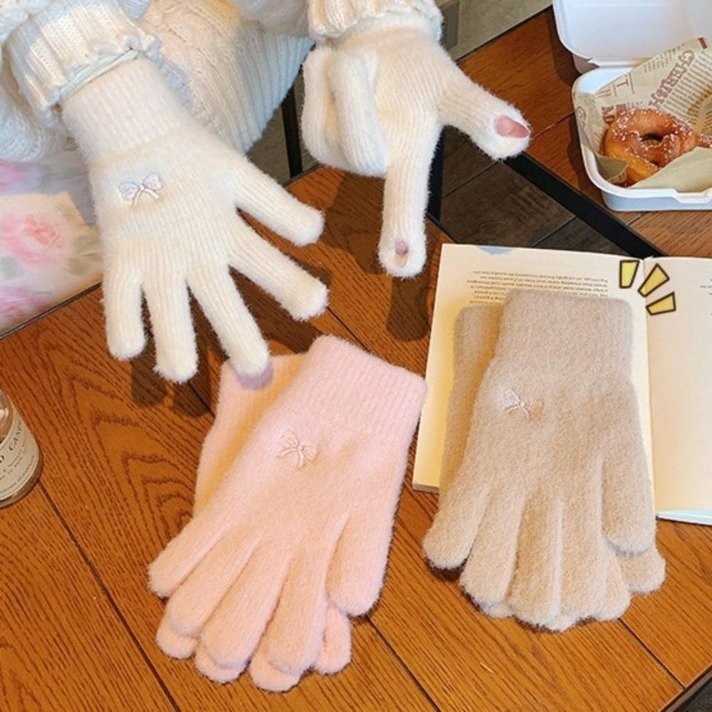 Lovely Multicolor Winter Gloves Thickened Soft Knitted Gloves New Cold-proof Gloves  Women Girls