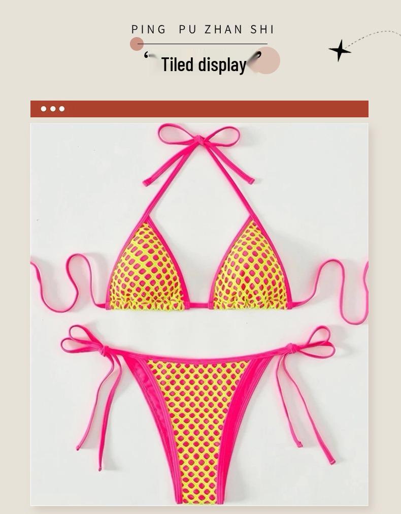 Damen Sexy Neckholder zum Binden Bikini Badeanzug - Europäischer & Amerikanischer Stil Strandbekleidung für den Urlaub