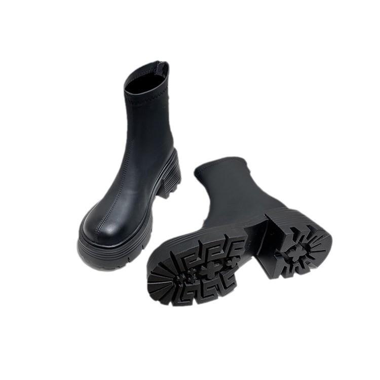 2025 new high-value small boots show height and thinness autumn and winter thin boots high-heeled Martin boots heightening short boots