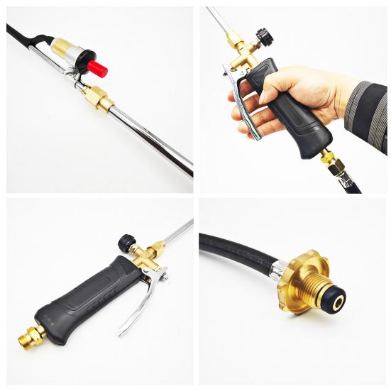 Propane Torch Weed Burner Weed Flame Torch with 10FT Hose High Output Long Arm Flamethrower with Self Igniter And Turbo Trigger for Weeding Melting