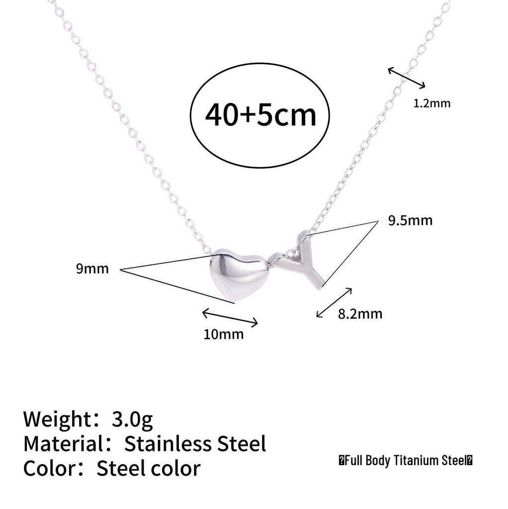 Herz Anhänger Halskette: 18K vergoldeter Edelstahl mit 26 englischen Buchstaben.