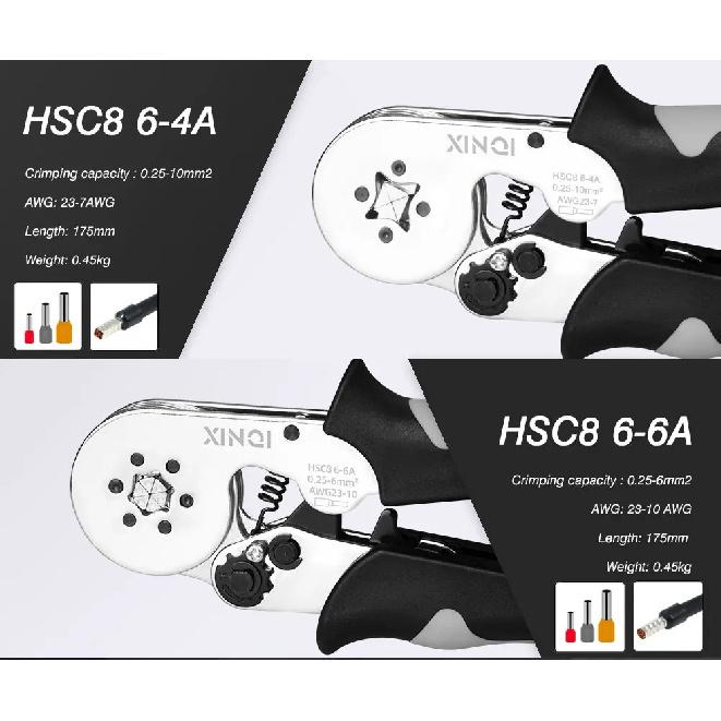 0.08-6mm2 Tubular Terminal Crimping Pliers HSC8 6-6A Crimper Wire Mini Ferrule Crimper Tools Household Electrical Kit With Bag