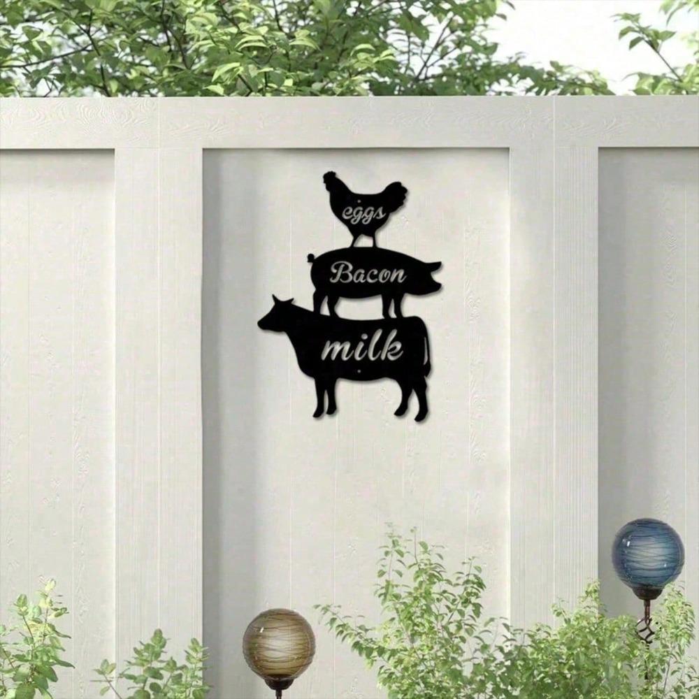 Rustic Metal Farmhouse Wall Art Decor Vintage Tin Sign for Kitchen Garden Indoor Outdoor Home Accent Country Cottage Patio Animal