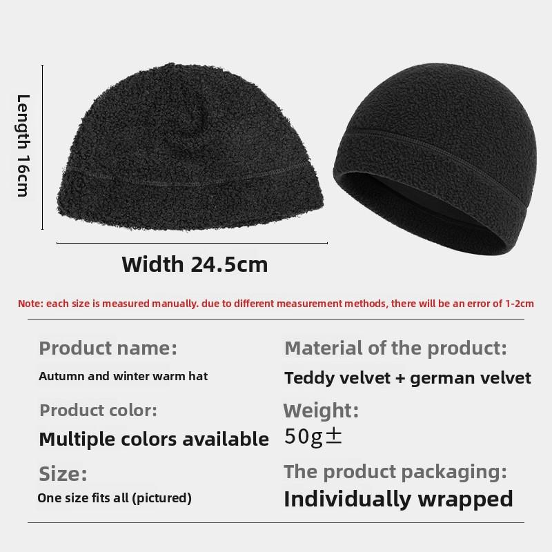 Thickened Fleece Winter Ski Hat Outdoor Windproof Ear Protection Teddy Velvet Quick-drying Water-Resistant for Men & Women