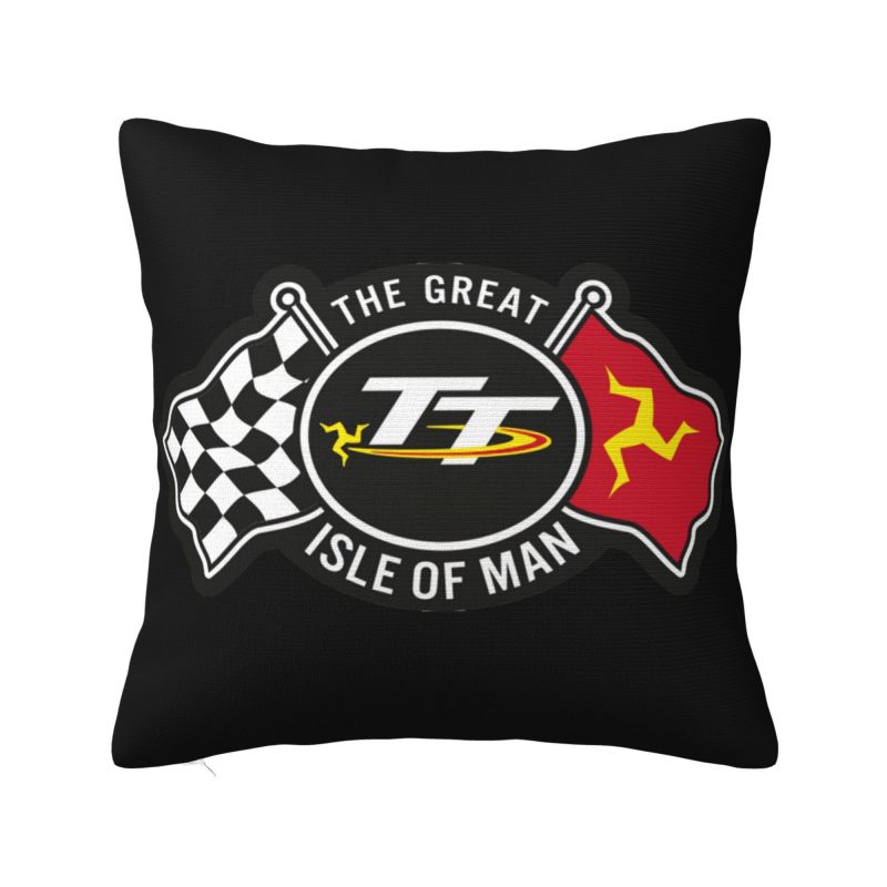 Modern Isle Of Man TT Races Cushion Cover for Sofa Soft Motorcycle Sports Throw Pillow Case Bedroom Decoration