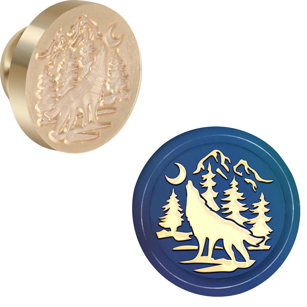 

Печати для воска Луна и Животные Латунная Головка Узор Лунные Фонари 0,98 Съемные Круглые Головки для Восковых Печатей Для Декорирования