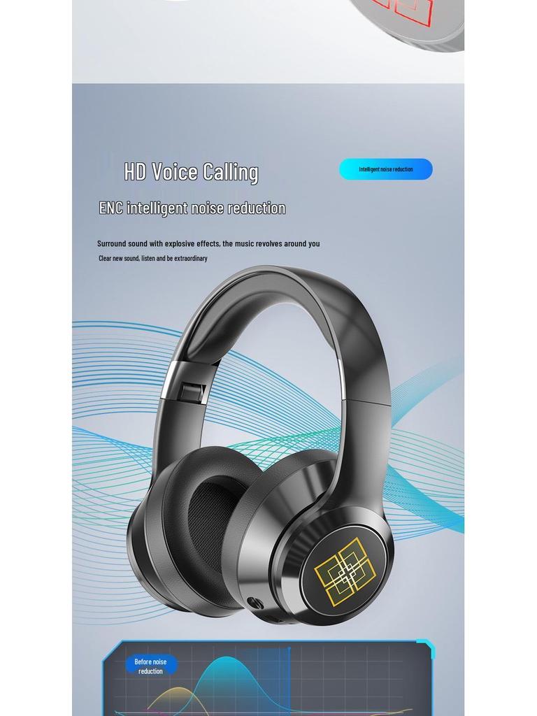 New Luminous Over-Ear Bluetooth Gaming Headset with Heavy Bass