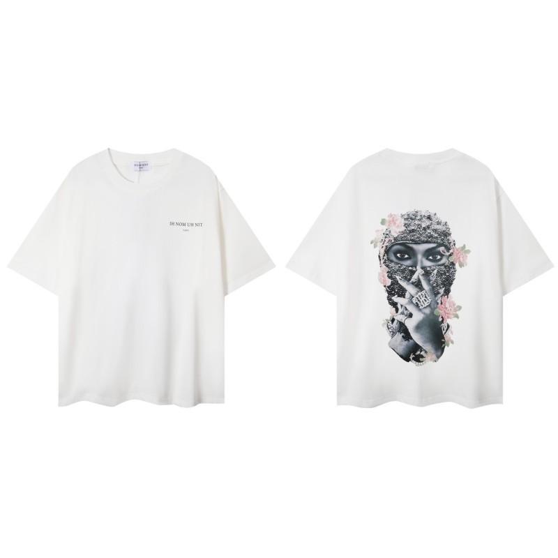 Stranger Things Masked Man Print Tee Men's American IH NOM UH NIT High Street Summer T-Shirt Casual Oversized Top
