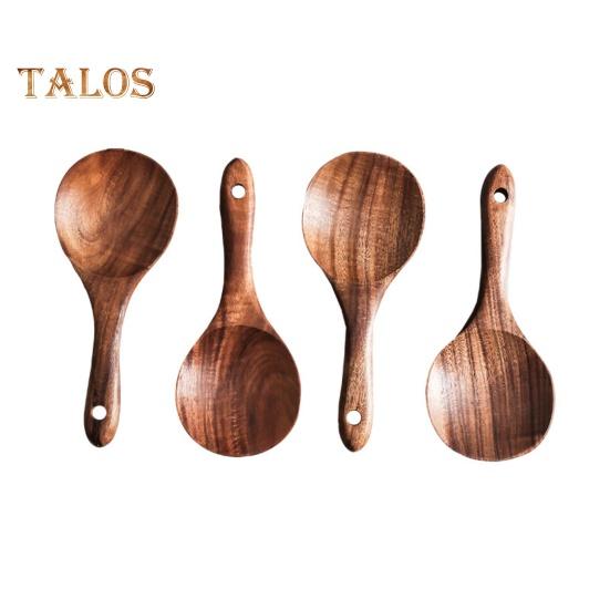 Treskje Lett å vaske Langvarig bærbar Utsøkt trehåndtak teak kokeskje for hjemmet