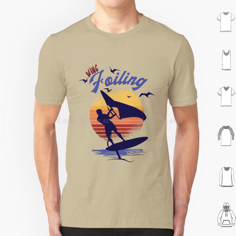 Wing Foiling Surfing Surfer Gift T Shirt Cotton Men Women DIY Print Wing Foiling Wing Foiling Surfing Surfer Idea Vintage Surf