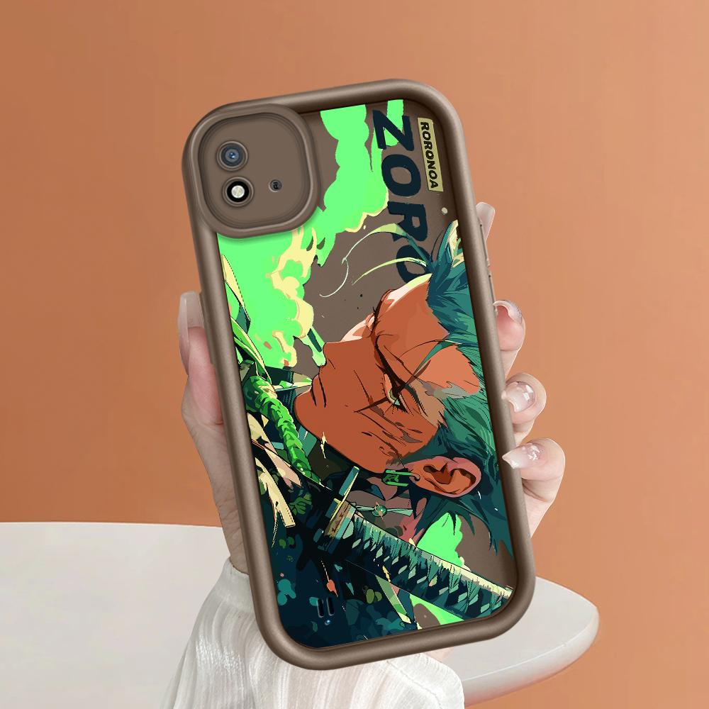 Soft Silicone Square Ladder Printing Pattern Phone Casing Full Cover Camera Shockproof Protection Rubber Case for OPPO Realme