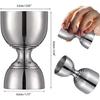 Stainless Steel Shot Blasted Glass Measuring Cup 1 Oz/2 Oz, Home Bartender Party Bar Wine Drink With Beautiful Double Cocktail Tool (2 Pieces)