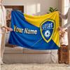 Leeds United Personalisierte Fleecedecke Mit Fußballlogo, Benutzerdefinierter Name Text Weich Warm Zuhause Überwurfdecke