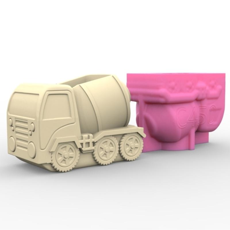 Mud Tanker Pen Holder Silicone Molds Table Ornament Mould Plasters Making Tool Succulent Planter Mold Easy to Clean