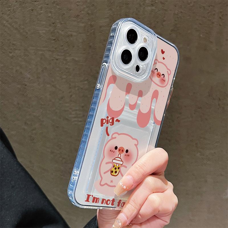 Card Slot Holder Silicone Wallet Pocket Case For Xiaomi Redmi Note 12 13 Honor Smart 90 Oppo A18 A38 A58 Samsung S23 S24 S25 Cover Clear Phone Bumper