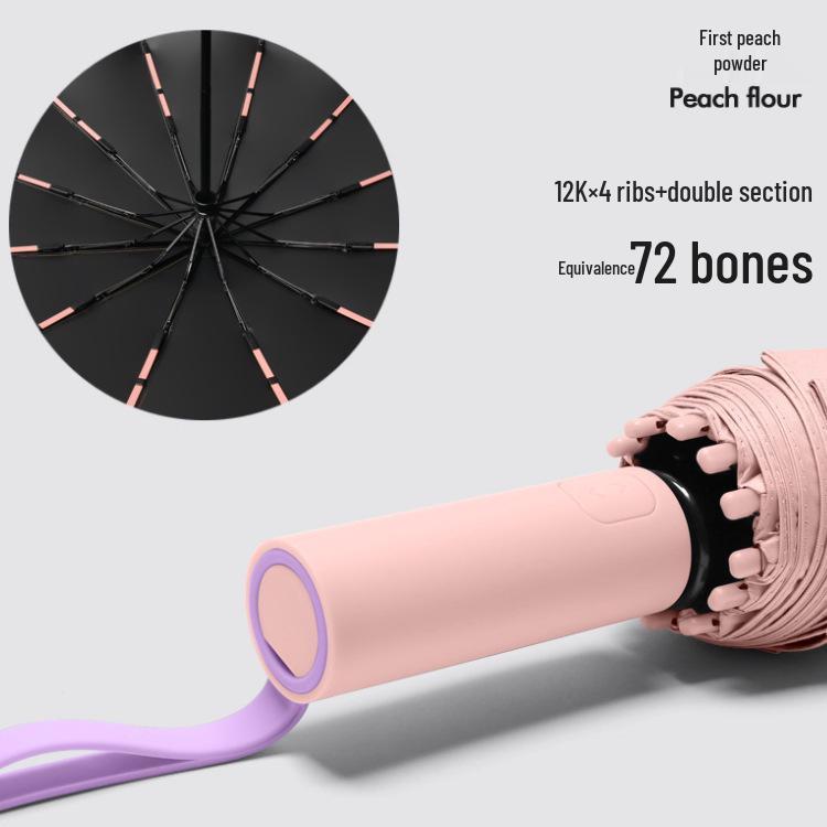 72-Bone Automatic Large Sunshade Umbrella: Durable Parasol for Women and Men, Ideal for Sunny and Rainy Days.