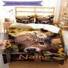 3pcs Custom Name Cow Bedding Set Duvet Cover Closure Includes 1 Duvet Cover & 2 Pillowcases, Soft and Comfortable for All Seasons.