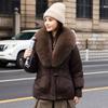 Down Cotton-padded Clothes Women's Winter New Big Fur Collar Design Bread Clothes Cotton-padded Jacket