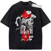 Unisex Washed Black Vintage Tshirt Seven Deadly Sins Escanor Highquality Fabric for Home Leisure Travel Shopping